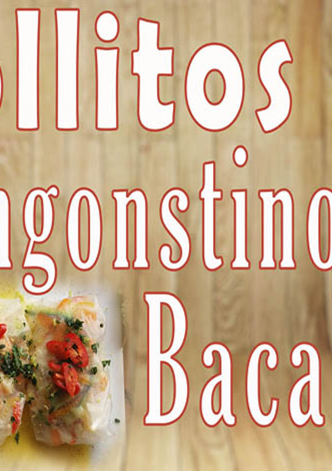 Una foto de Rollitos de langostinos y bacalao