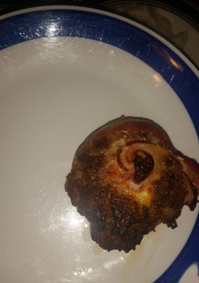 A picture of Bacon cheeseburger roll up.