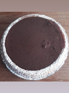 Une photo de Tarte renverser a la vanille et crème chocolat