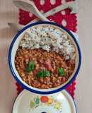Lentejas al curry con arroz yamaní