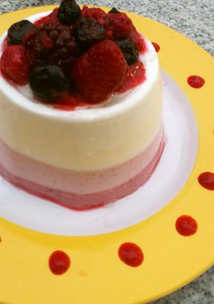 A picture of Tricolor Berry Bavarois-Style Cake.