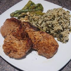 A picture of Pan Fried Pork Shoulder Steaks.