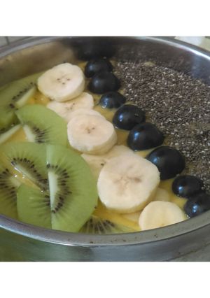 Una foto de Smoothie de mango y plátano