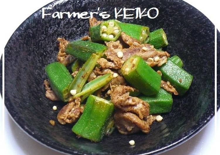 Recipe of Favorite [Farmhouse Recipe] Curry Flavored Okra and Pork Stir Fry