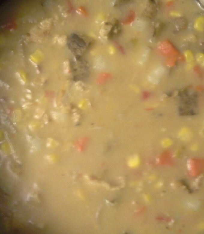 A picture of Chicken and Corn Chowder.