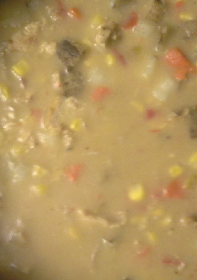 A picture of Chicken and Corn Chowder.