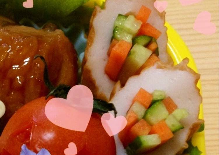 Recipe of Any-night-of-the-week Cucumber &amp; Carrot Stuffed Chikuwa for your Charaben
