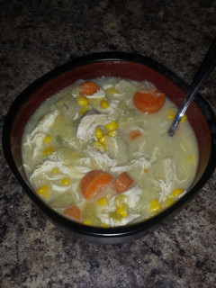 A picture of Creamy Chicken and Vegetable Soup.
