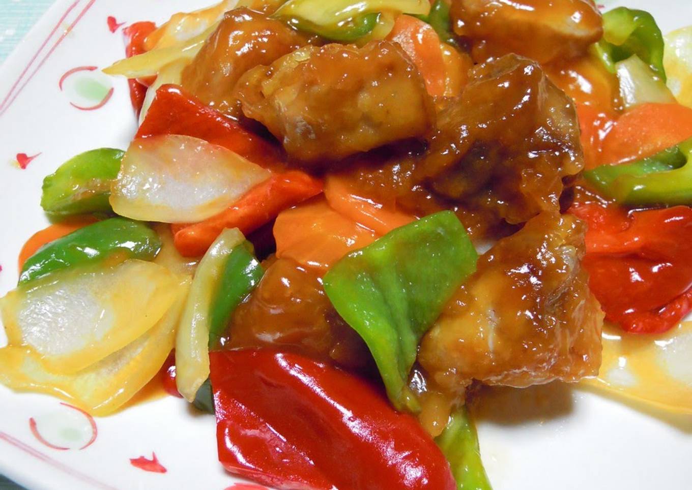 Simple dessert and pork