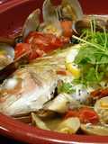 Acqua Pazza made in a Tajine