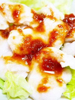 A picture of Chicken Breast with Umeboshi Plum Bonito Soy Sauce.