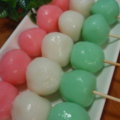 A picture of Great for Hanami (Cherry Blossom Viewing) Tri-Colour Dango (Sweet Mochi).