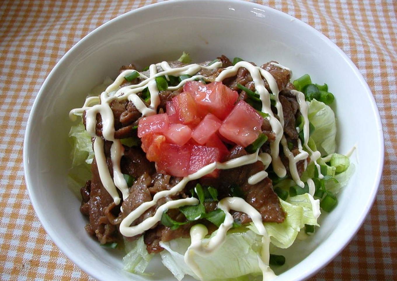 Pork and Salad Rice Bowl