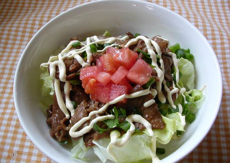 Pork and Salad Rice Bowl