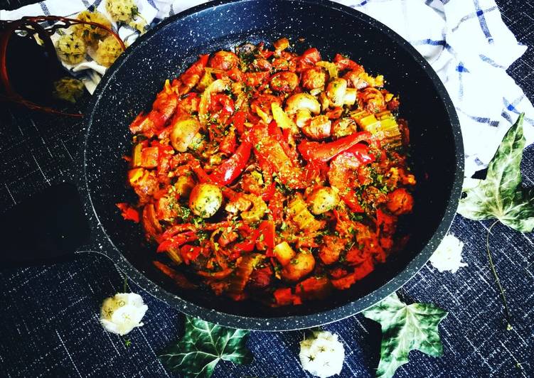 Verduras con castañas y jamón currado