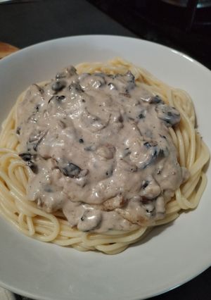 Une photo de Pâtes à la sauce champignons crémeuse