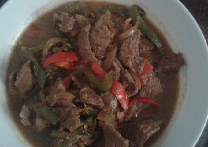 Semur daging paprika gula jawa