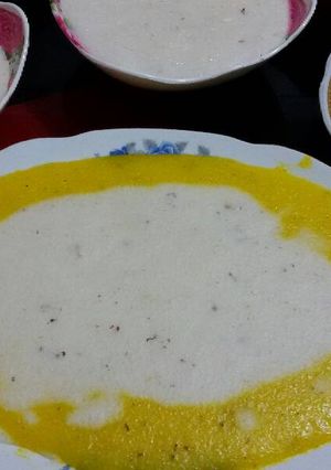 صورة لوصفة زرده مع شلت حليب من حلويات المشهور في العراق وتقدم في المناسبات