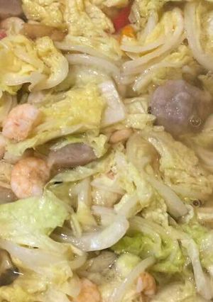 Foto resep Tumis sawi putih udang bakso