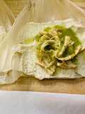 Tamales de Pollo con Salsa Verde
