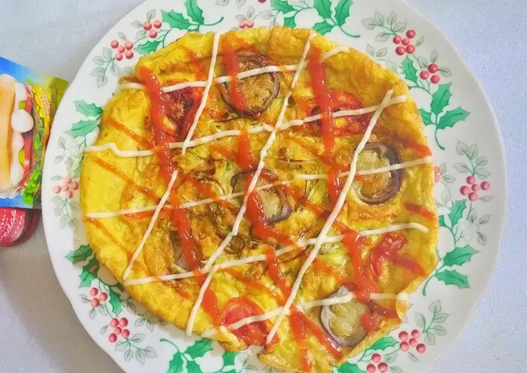 Resep Unik Omelet pizza Sedap