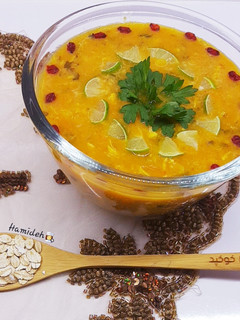 عکسی از دستور سوپ جو پرک بامرغ (Barley soup)😋