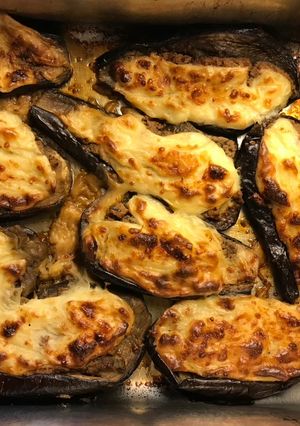 Φωτογραφία της συνταγής Παπουτσάκια 🍆🥛😋🤍💙🇬🇷🤍💙 μελιτζάνες 🩷