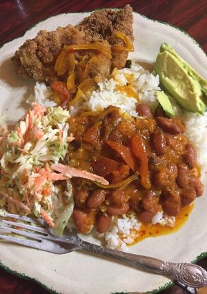 A picture of Red Beans & Rice, (Trini Style).