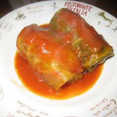 A picture of Cabbage Rolls Simmered in Tomato Sauce.