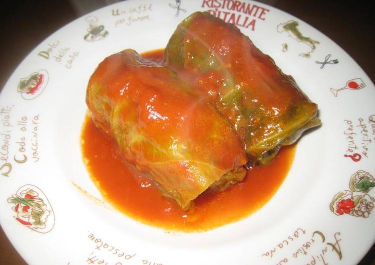 Easiest Way to Make Recipe of Cabbage Rolls Simmered in Tomato Sauce