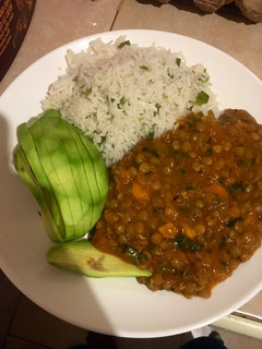 A picture of Lentils and special rice.