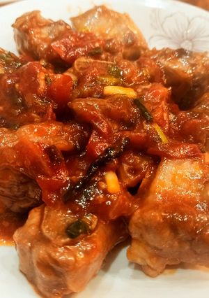 Hình của món Sườn sốt cà chua.