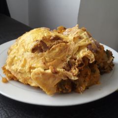 Porriage potatoes with fried egg A picture of Porriage potatoes with fried egg.
