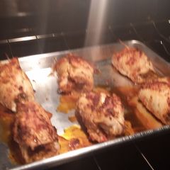 A picture of SAUSAGE AND RICE STUFFED CHICKEN BREAST.
