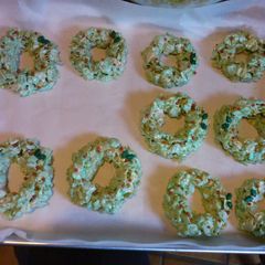 A picture of Momma's Christmas wreaths.