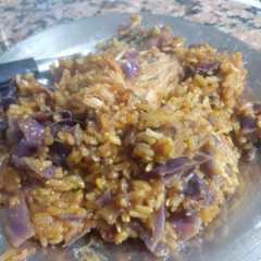 Una foto de 27. Arroz, repollo y pollo 🍗una sola olla! guiso al curry con muslos