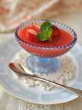 Strawberry Jello with Pulp Made with Agar (Kanten)