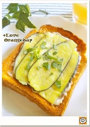 A picture of Anchovy Flavored Eggplant on Toast.