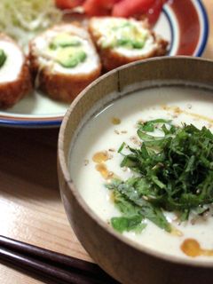 A picture of Potage-style Cold Tofu Miso Soup In Just A Minute!.