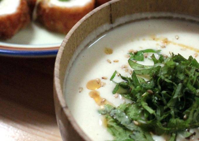 Potage-style Cold Tofu Miso Soup In Just A Minute!