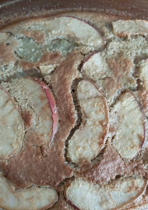 Une photo de Clafoutis rhubarbe pomme coco