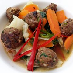 A picture of Lamb Kofta Meatball With Vegetables.
