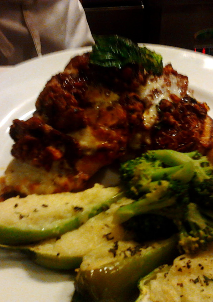 A picture of chicken parmesan.