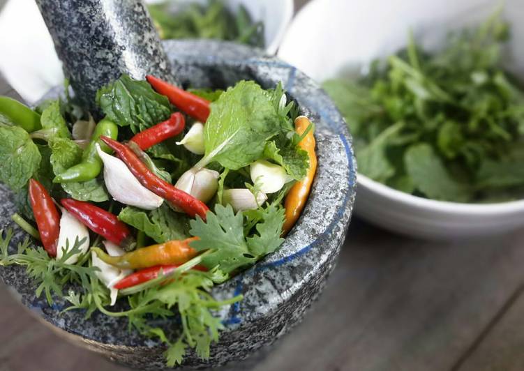 THIS IS IT!  How to Make Pepper Mints and Coriander Spicy Sauce For Seafood or Noodles Rolls