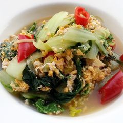 A picture of Spicy Bak Choy With Eggs.