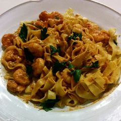 A picture of Tagliatelle con Scampi.