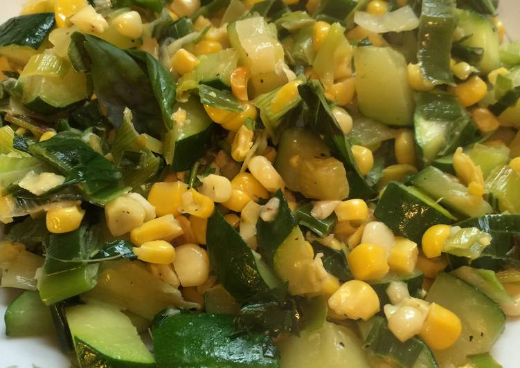 Simple Way to Prepare Yummy Sautéed Zucchini And Corn