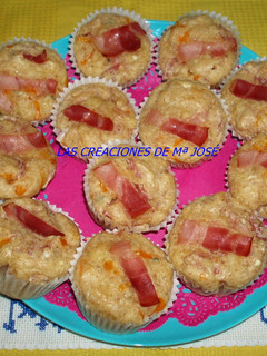 Una foto de Cupcakes de bacon y queso