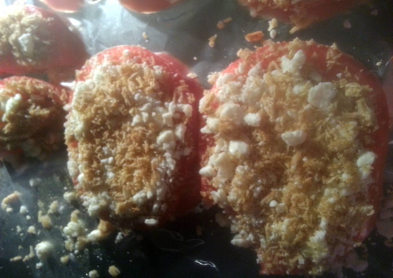 Garlic garden herb feta baked (or raw) tomatoes