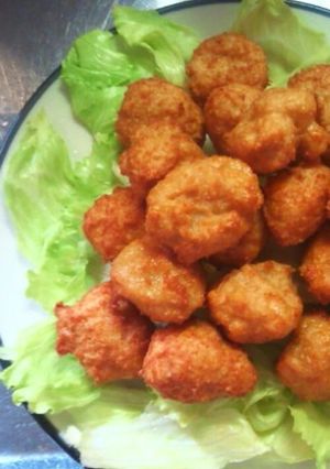 A picture of Easy and Economical Karaage-kun Made From Ground Chicken and Tofu.